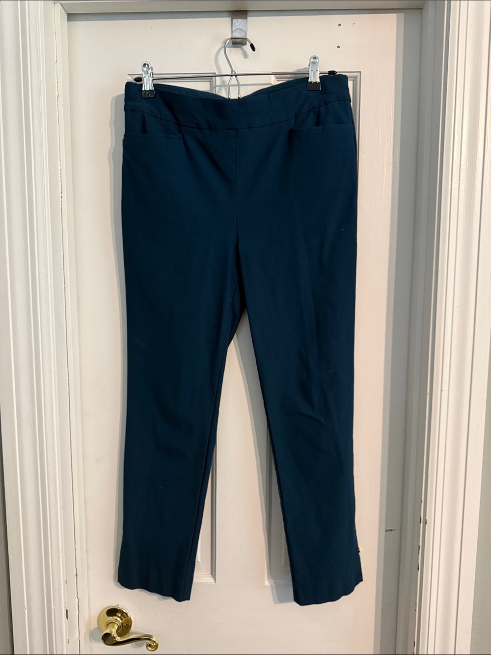 Chicos Women's Navy Straight-Leg Ponte Pants
